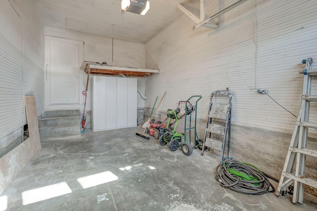 garage featuring a garage door opener