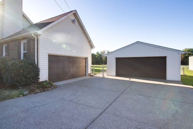 view of home's exterior with a garage