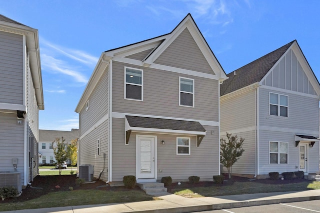 view of front of home featuring central AC