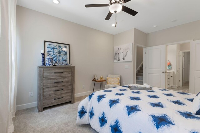 1120 June Wilde Rdg, Spring Hill, TN 37174 - carpeted bedroom featuring ceiling fan and ensuite bathroom