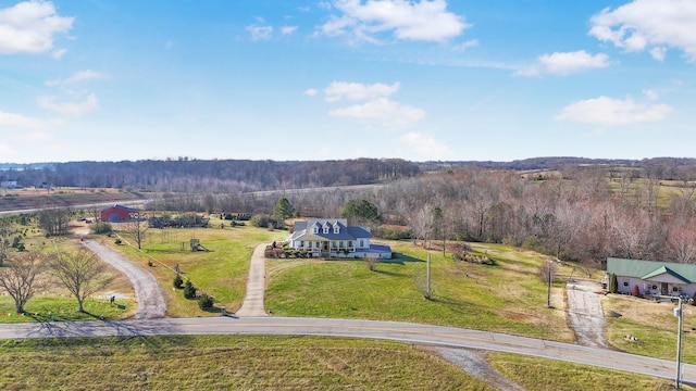 drone / aerial view featuring a rural view