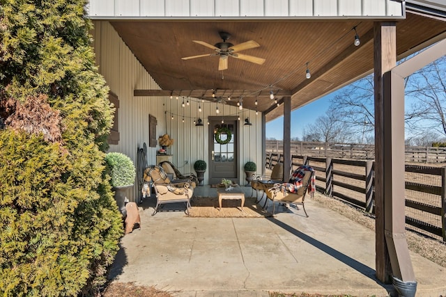 view of patio / terrace with ceiling fan