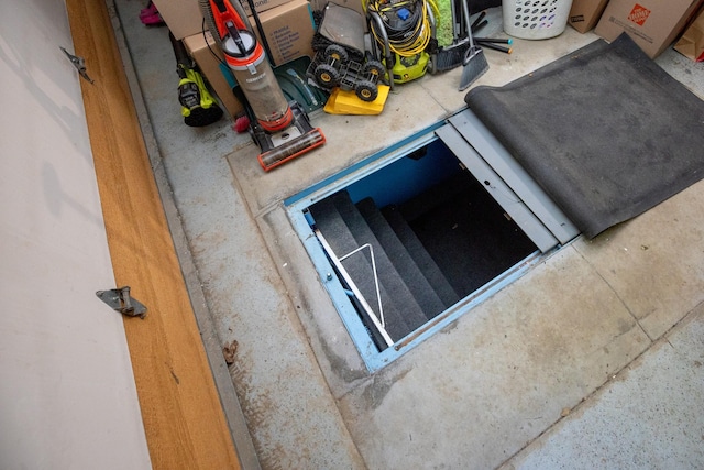 view of storm shelter