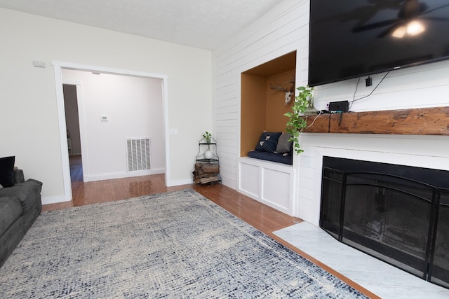 living room featuring hardwood / wood-style floors