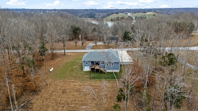 drone / aerial view with a rural view