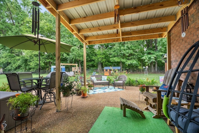 view of patio / terrace featuring an outdoor hangout area