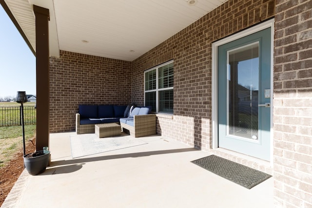 view of patio / terrace with an outdoor living space