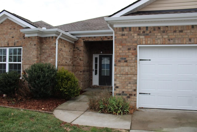 entrance to property with a garage