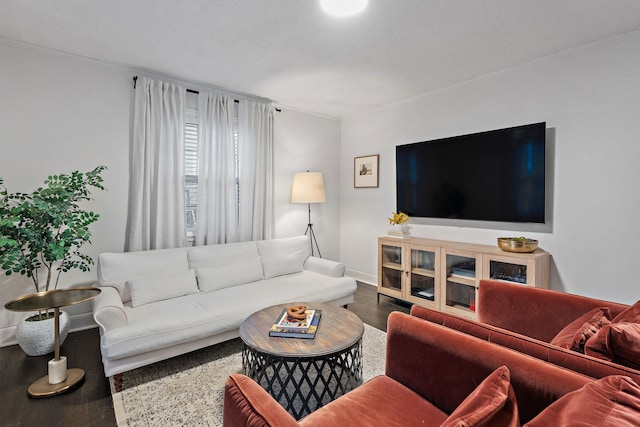 living room featuring hardwood / wood-style flooring