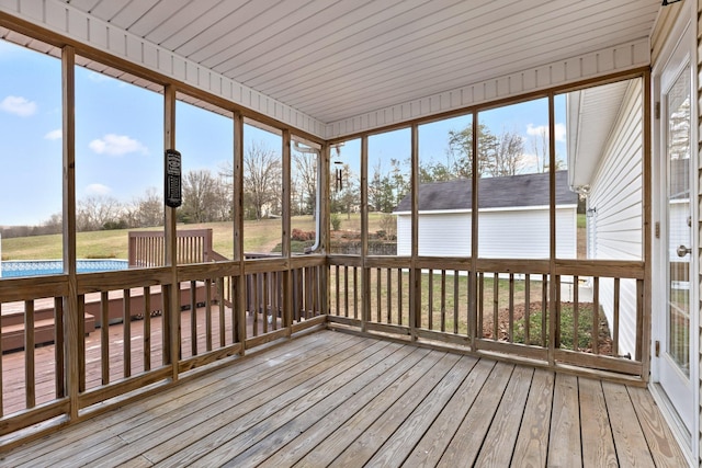 view of unfurnished sunroom