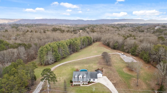 bird's eye view featuring a mountain view