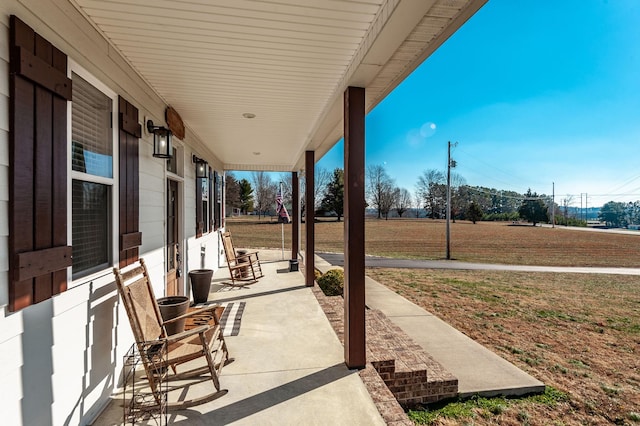 view of patio featuring covered porch