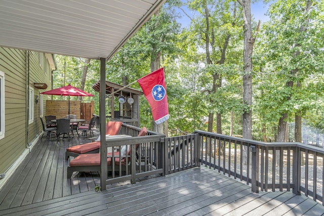 view of wooden deck