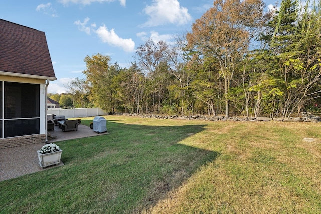 view of yard with a patio area