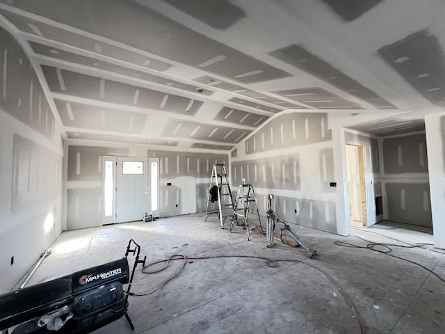 miscellaneous room featuring vaulted ceiling