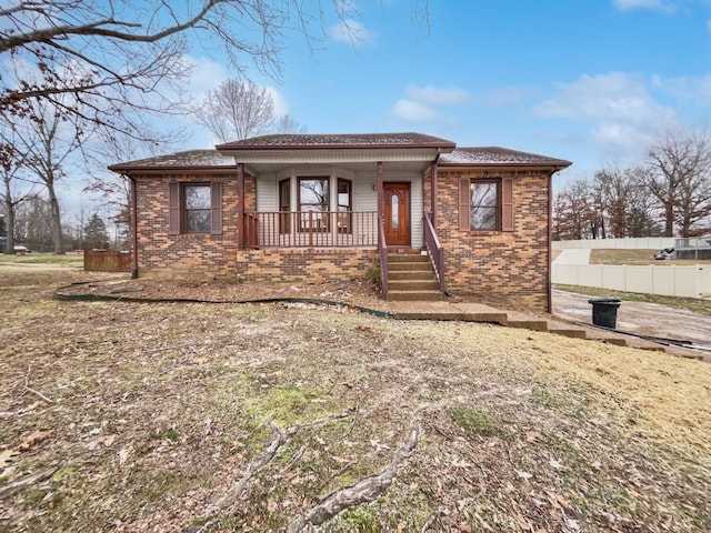 view of front of property with a porch