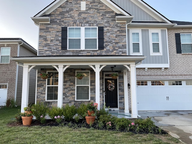 craftsman-style house with a garage