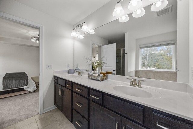 bathroom featuring vanity and tile patterned floors