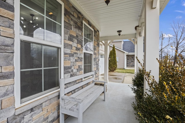 view of patio featuring covered porch