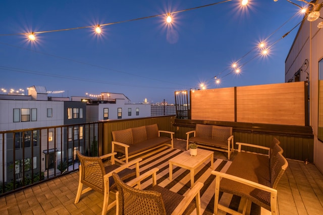 view of patio / terrace with outdoor lounge area and a balcony