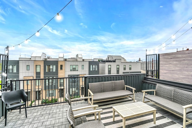 balcony with an outdoor hangout area