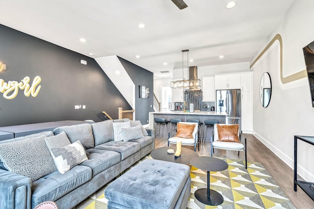 living room featuring light hardwood / wood-style floors