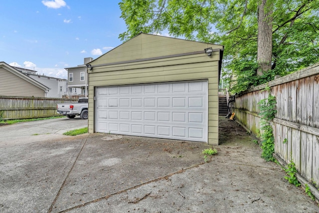 view of garage