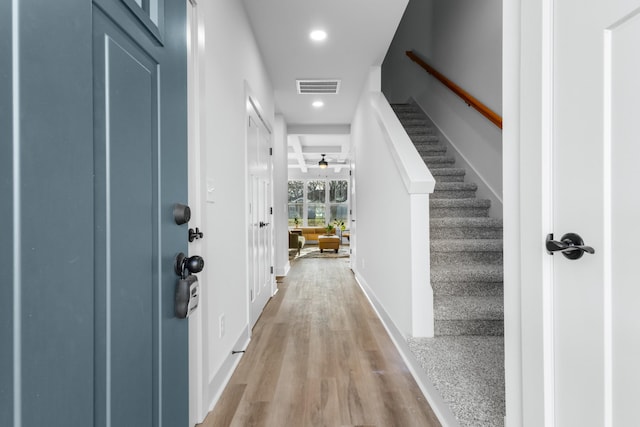 entrance foyer featuring light hardwood / wood-style floors