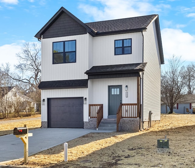 view of front of home with a garage