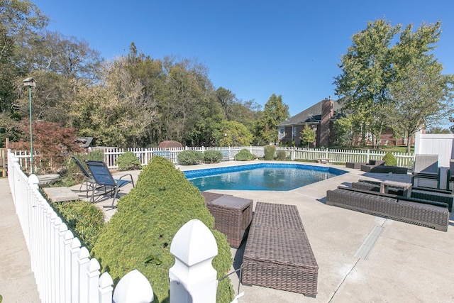 view of pool featuring a patio area