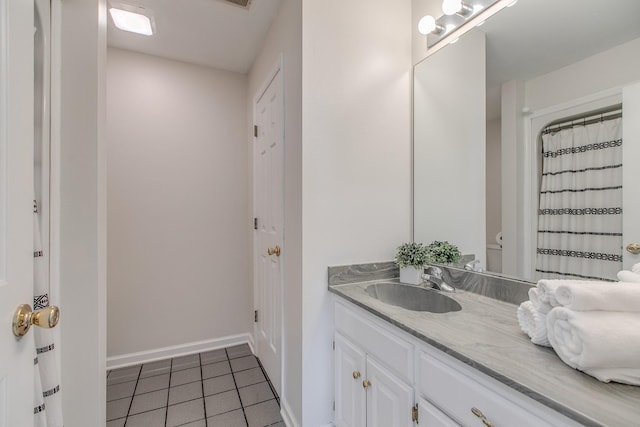 bathroom featuring vanity and tile patterned floors