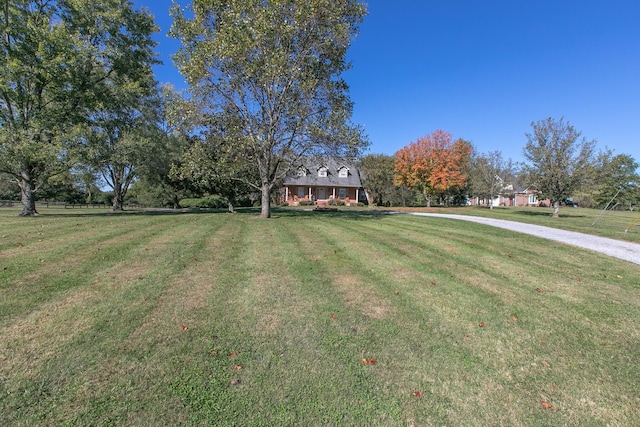 view of front of home featuring a front yard