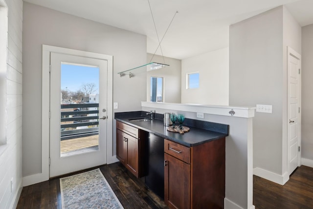 interior space featuring hardwood / wood-style floors and vanity