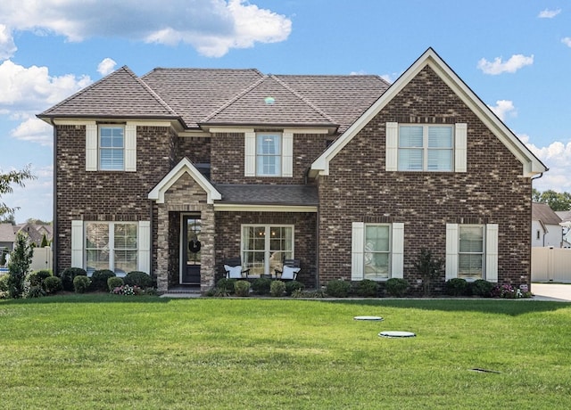 view of front facade featuring a front yard