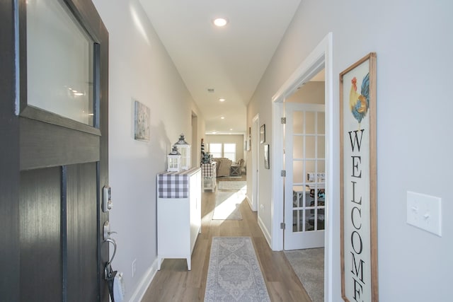 entryway featuring light hardwood / wood-style floors