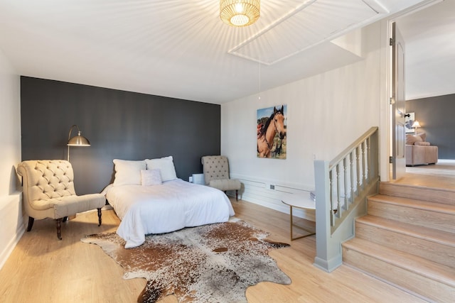 bedroom featuring light hardwood / wood-style flooring