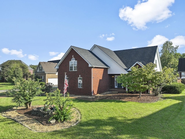 view of home's exterior with a lawn