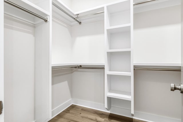 spacious closet featuring hardwood / wood-style floors