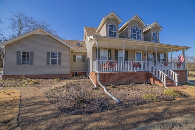 view of front facade featuring covered porch