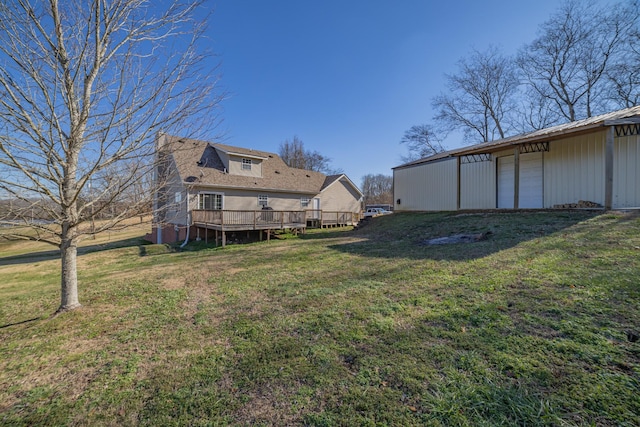 view of yard featuring a deck