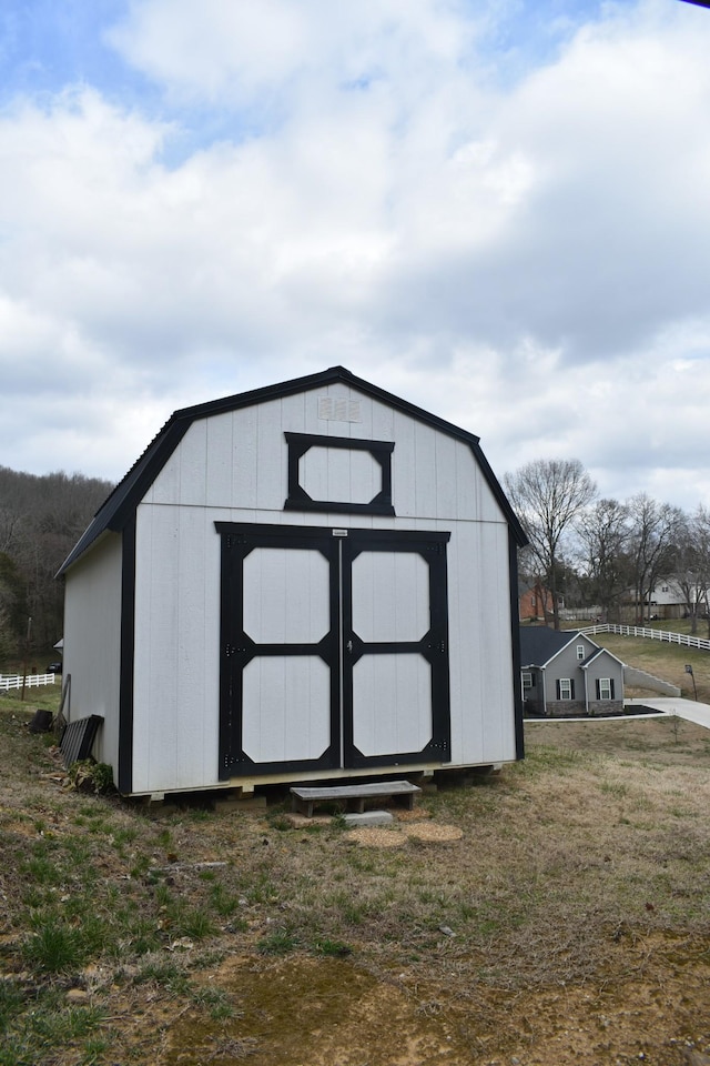 view of shed