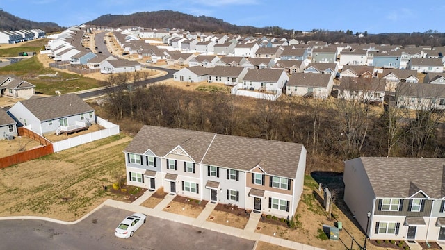 bird's eye view with a mountain view