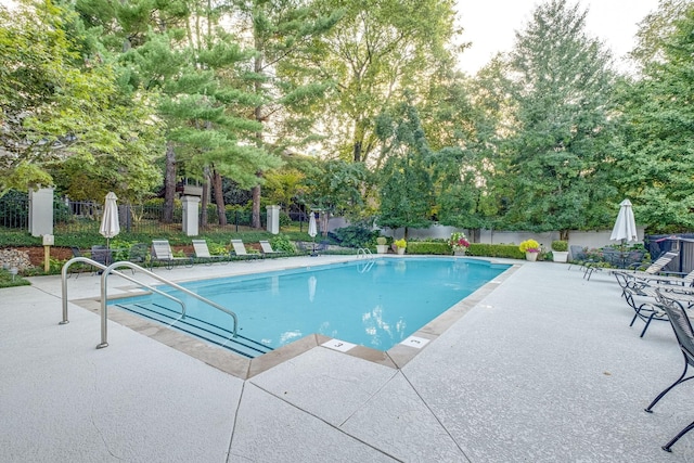 view of pool featuring a patio area