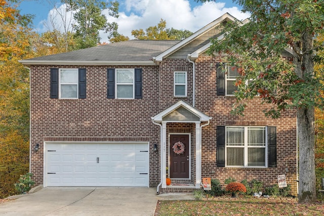 view of front of house with a garage