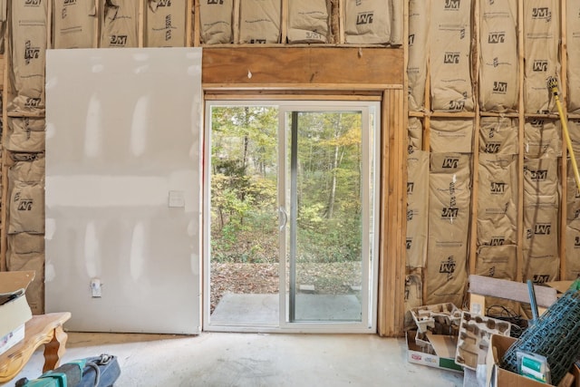 interior space featuring concrete floors