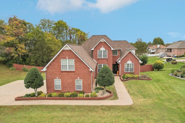 view of front property with a front lawn