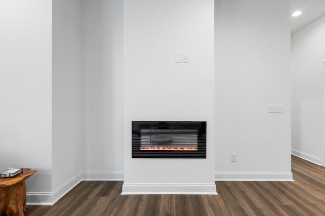 interior details featuring hardwood / wood-style flooring and heating unit