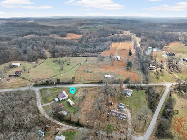 bird's eye view with a rural view