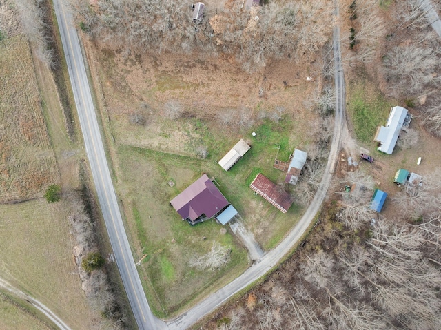 aerial view with a rural view