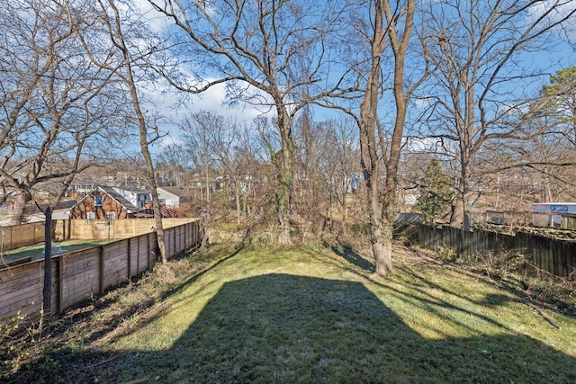 view of yard with a water view